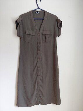 Green button down dress